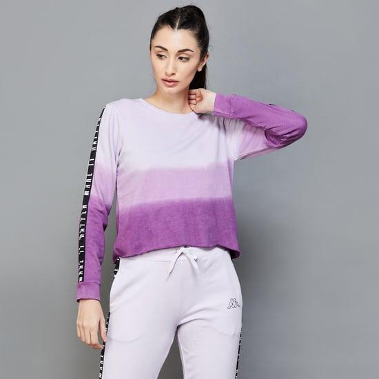 kappa women ombre crew neck sweatshirt