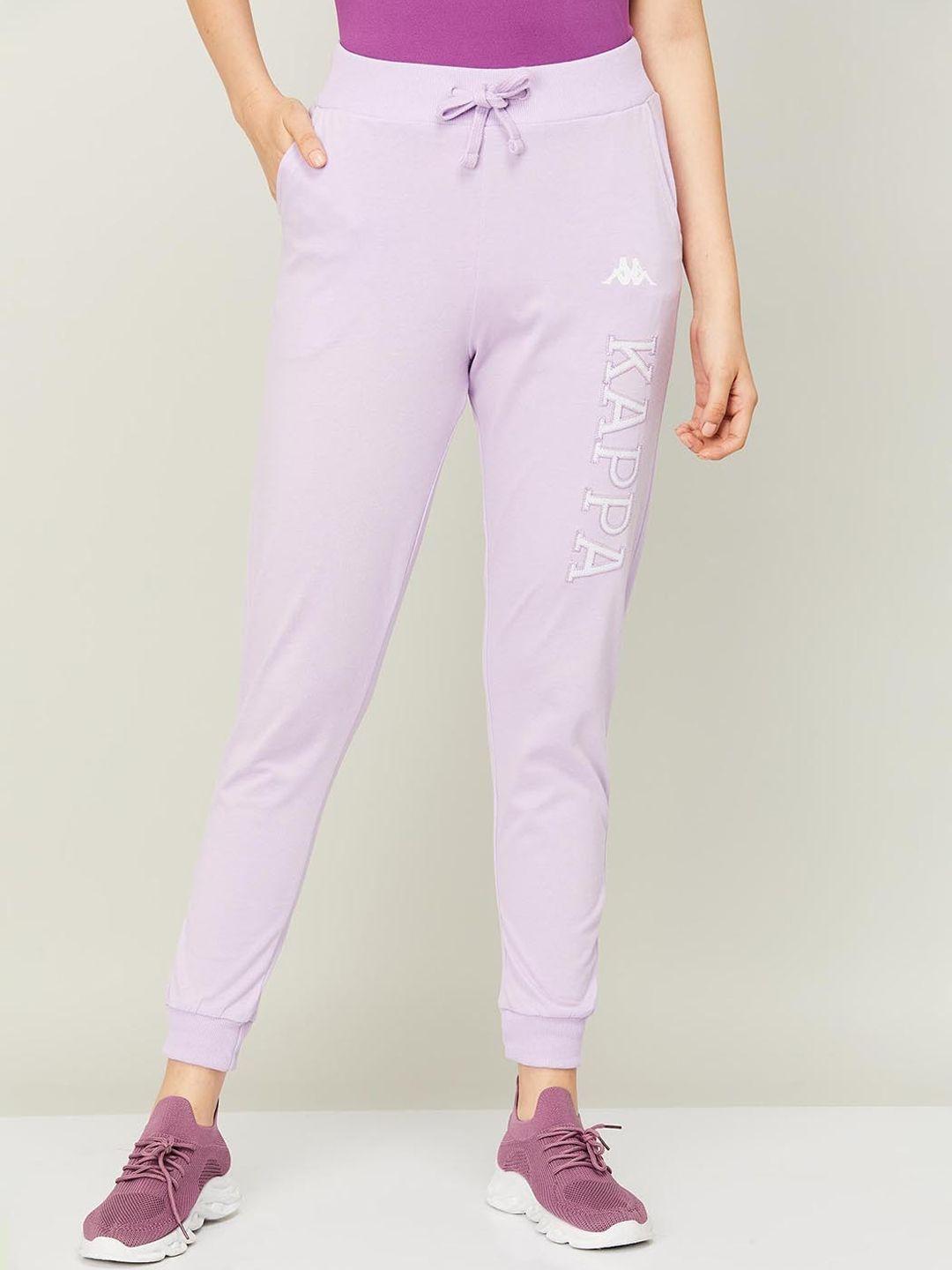 kappa women printed cotton polyester relaxed-fit track pants