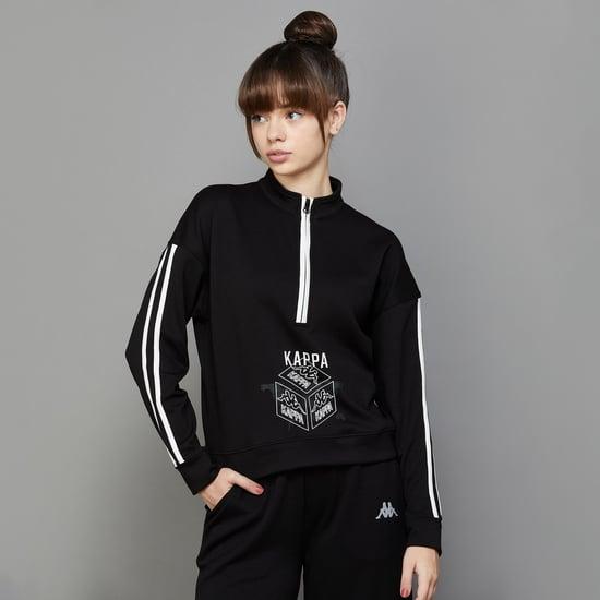 kappa women printed half-zip sports sweatshirt