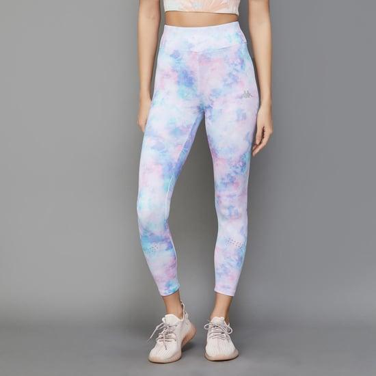 kappa women tie-dye print ankle-length tights