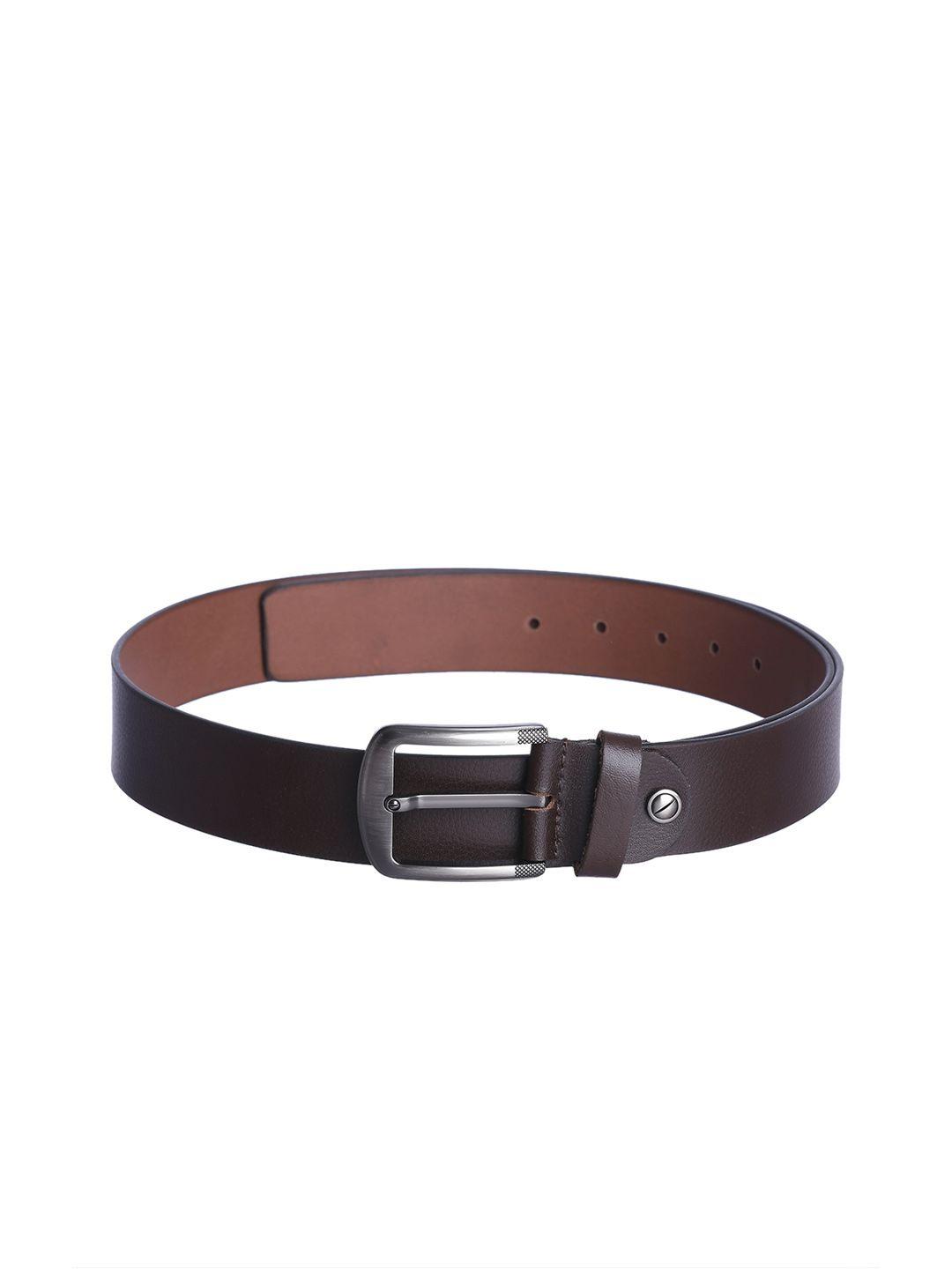 kara men brown solid leather belt