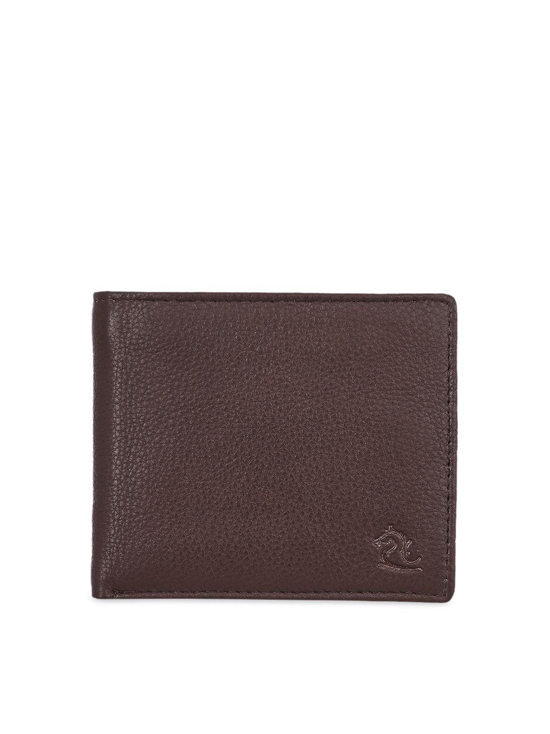 kara men tan brown solid leather two fold wallet