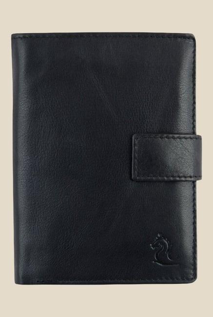 kara black leather bi-fold wallet