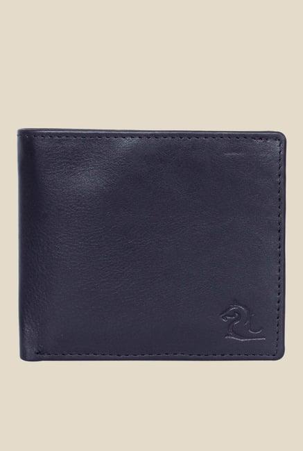 kara black solid bi-fold leather wallet