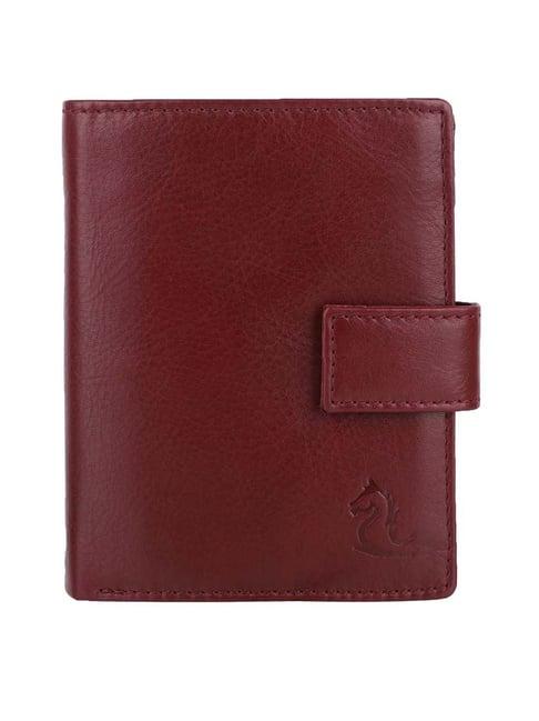 kara maroon leather bi fold wallet for men