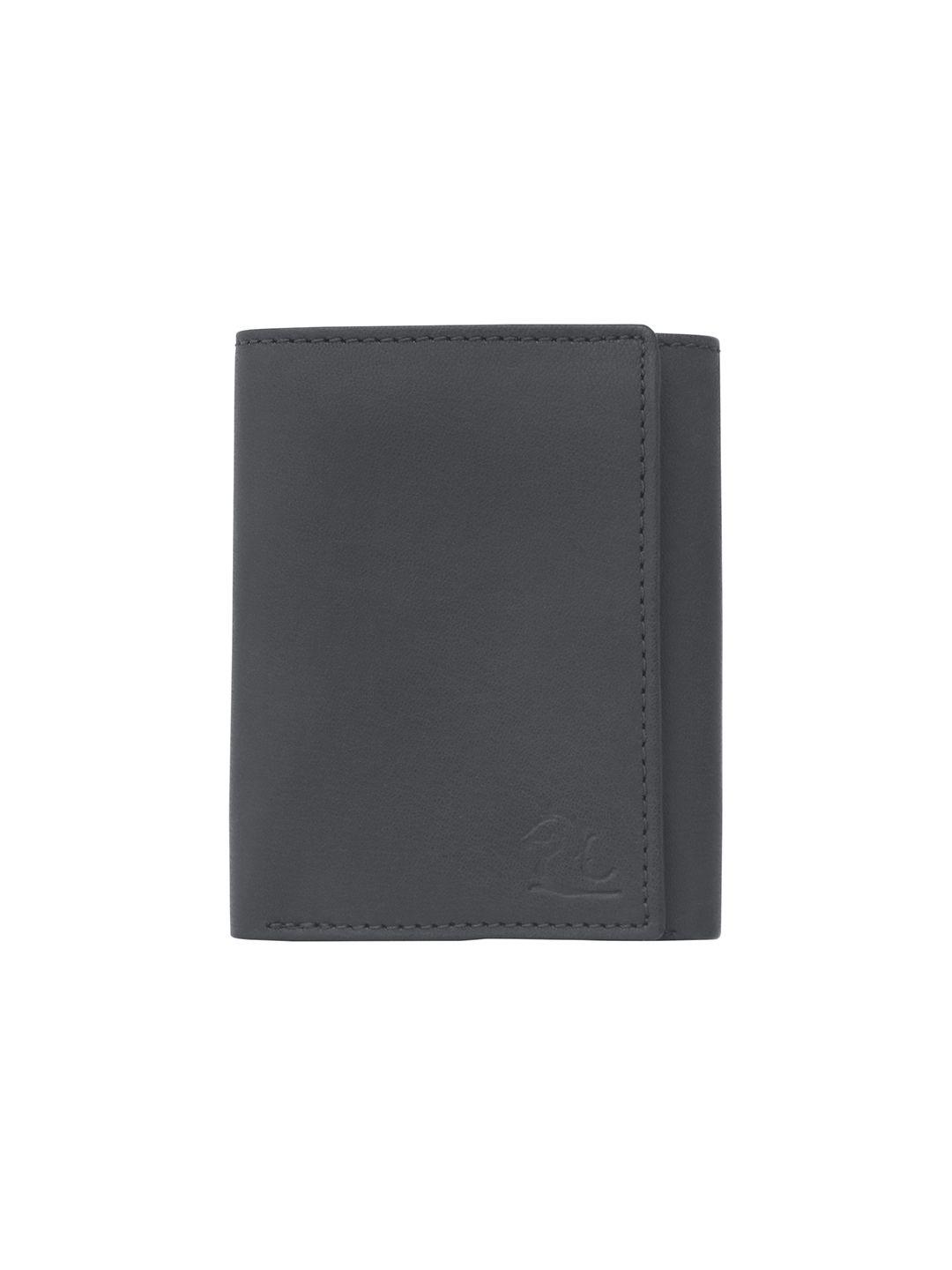 kara men black leather solid three fold wallet