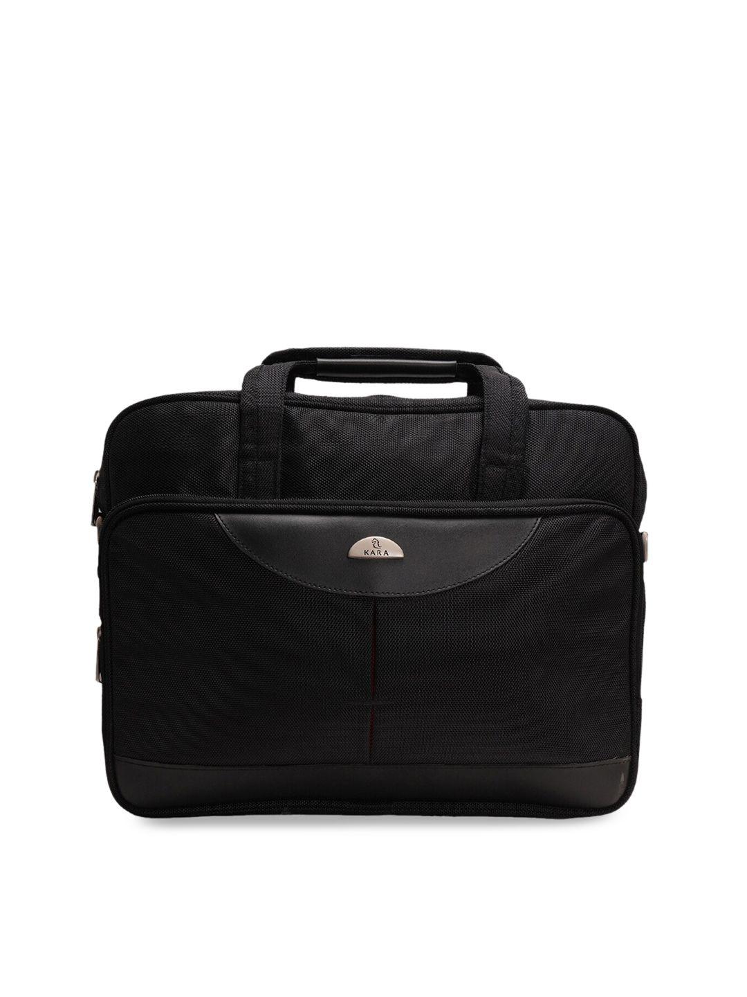 kara men black solid 14 inch laptop bag