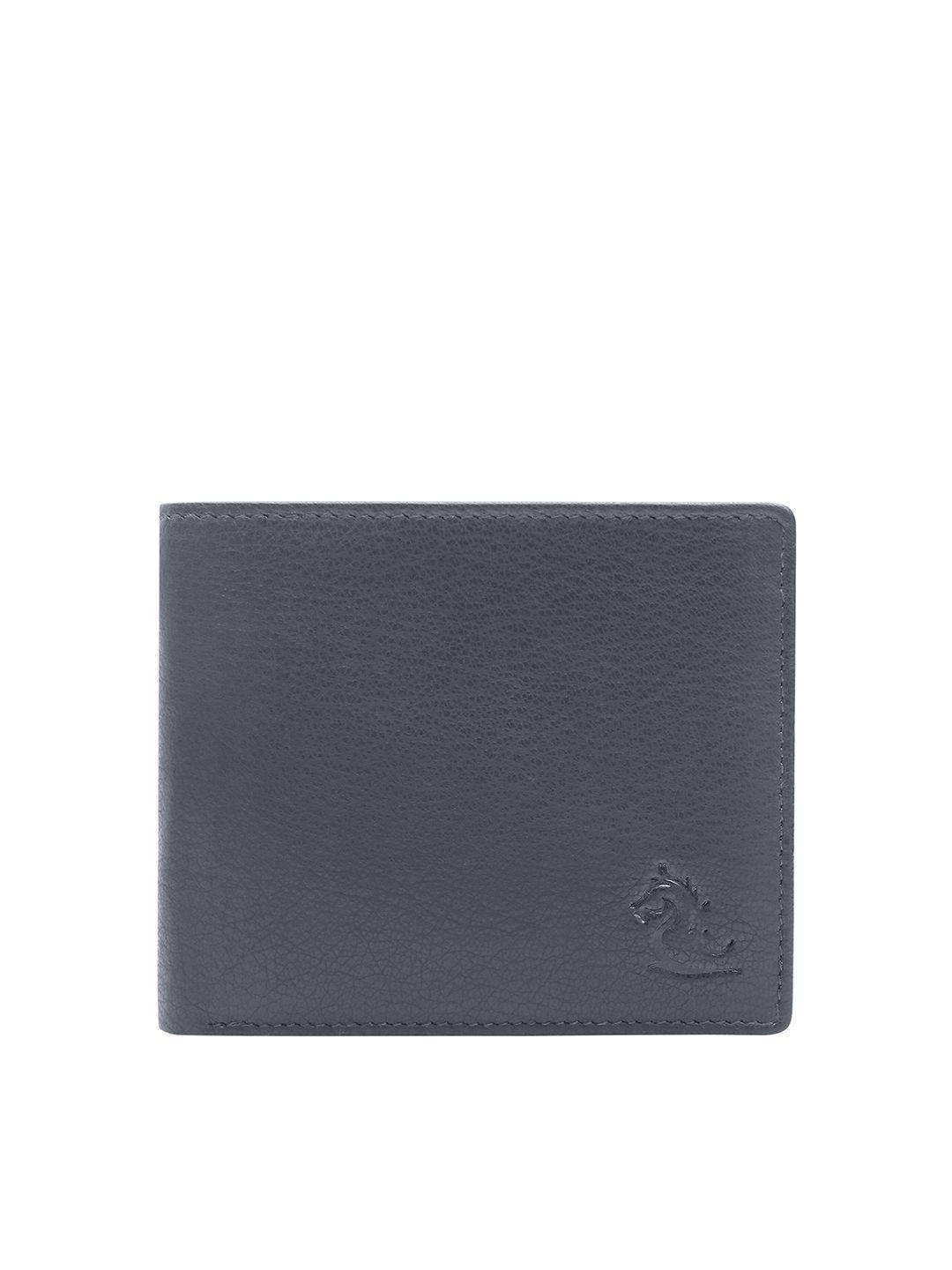 kara men blue leather two fold wallet