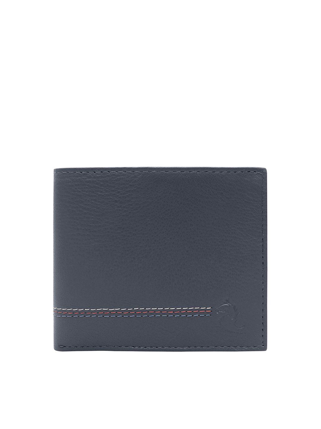 kara men blue leather two fold wallet