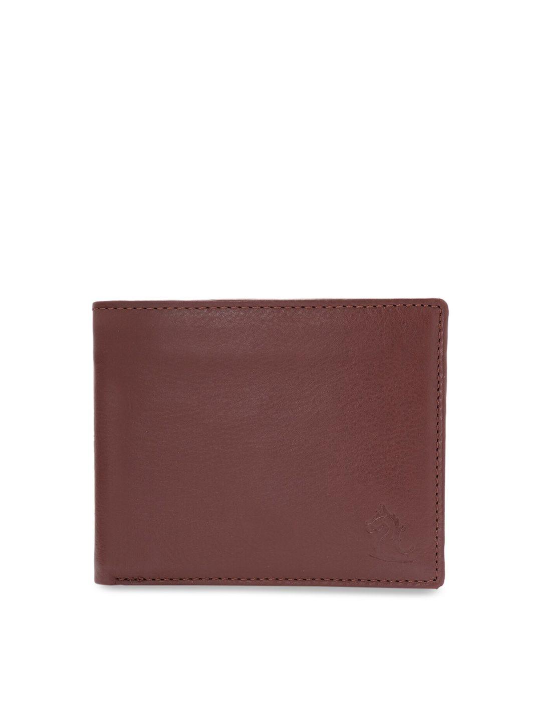 kara men brown solid leather two fold wallet