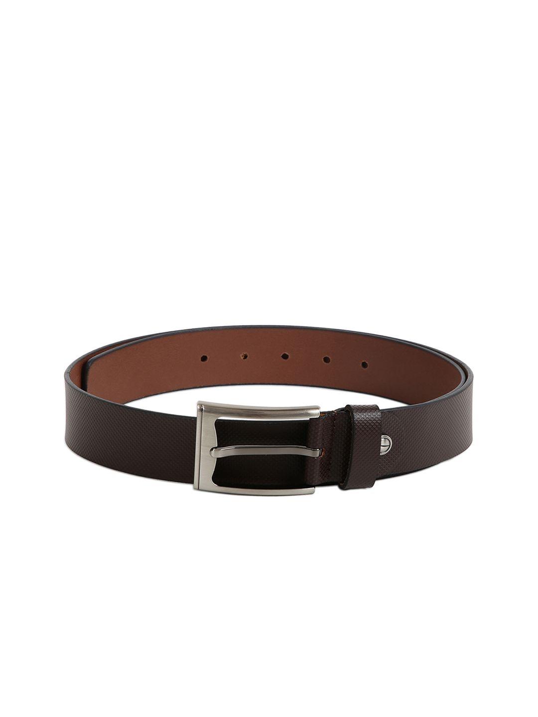 kara men brown textured leather belt