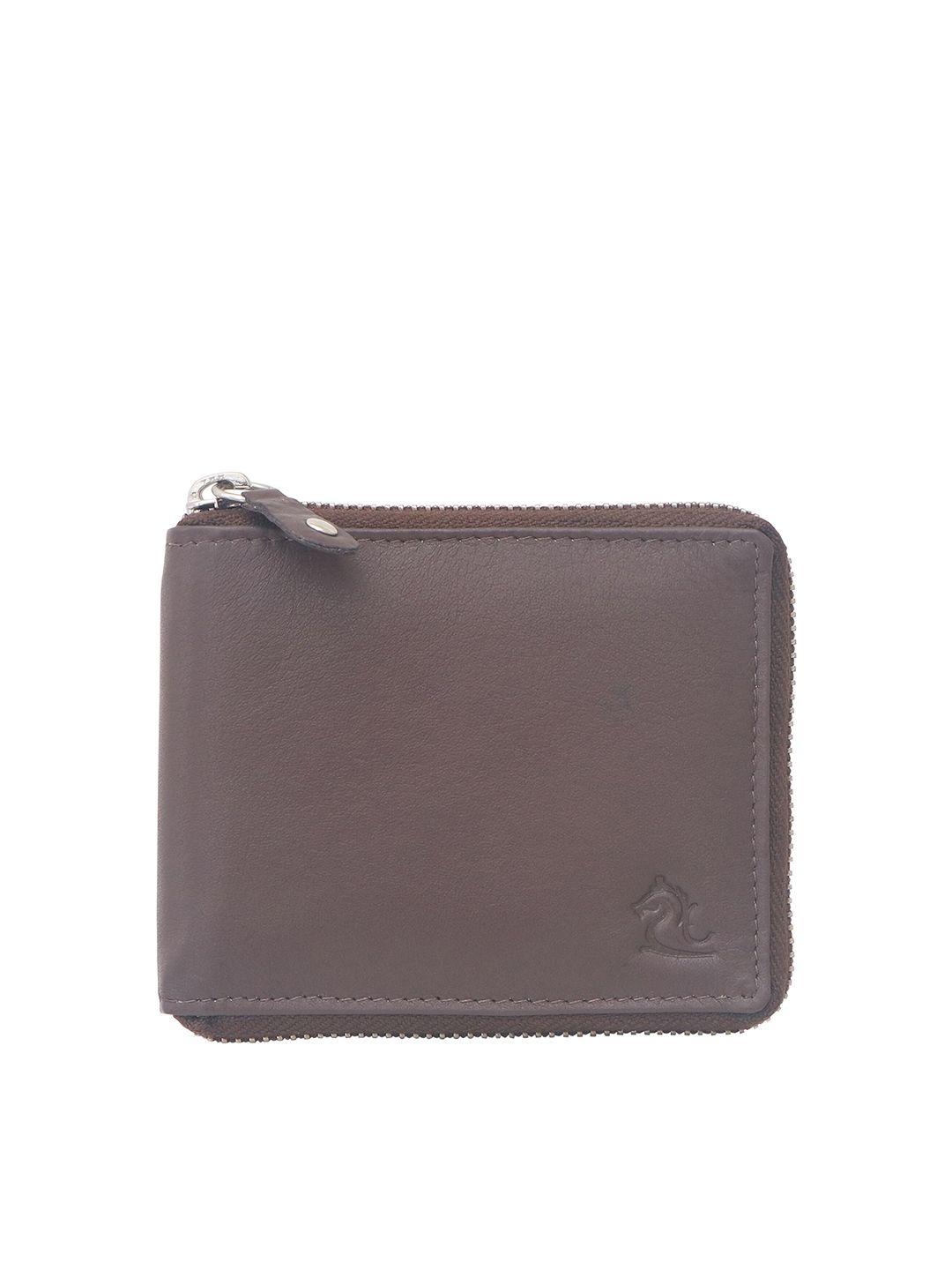 kara men solid leather zip around wallet