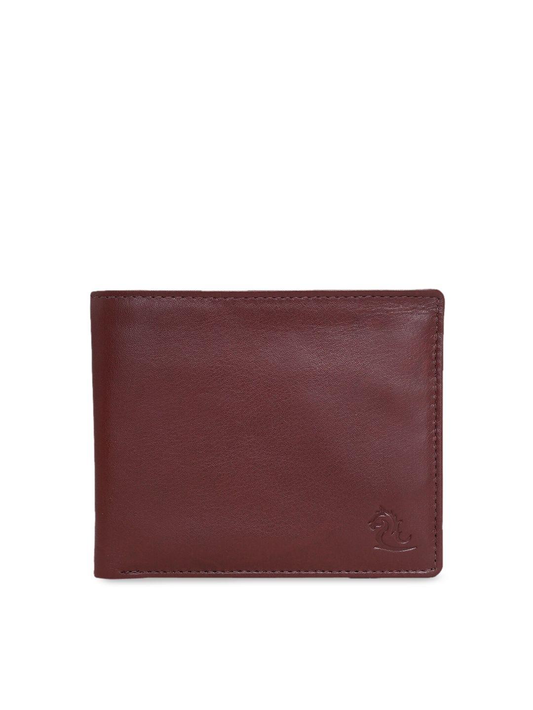 kara men tan brown solid leather two fold wallet