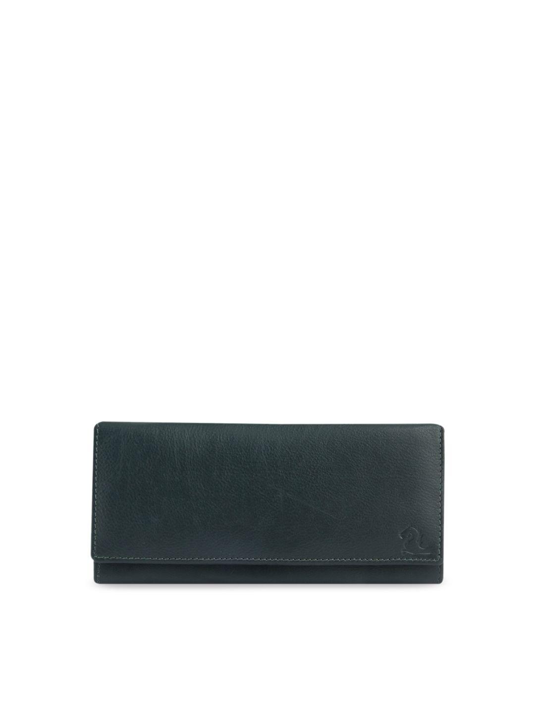 kara olive green solid envelope leather clutch