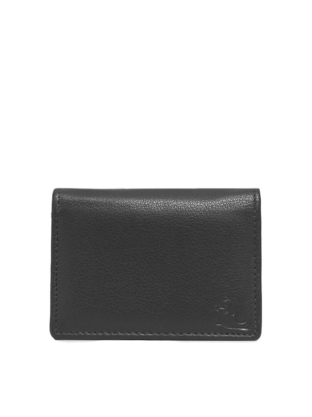 kara unisex black leather card holder