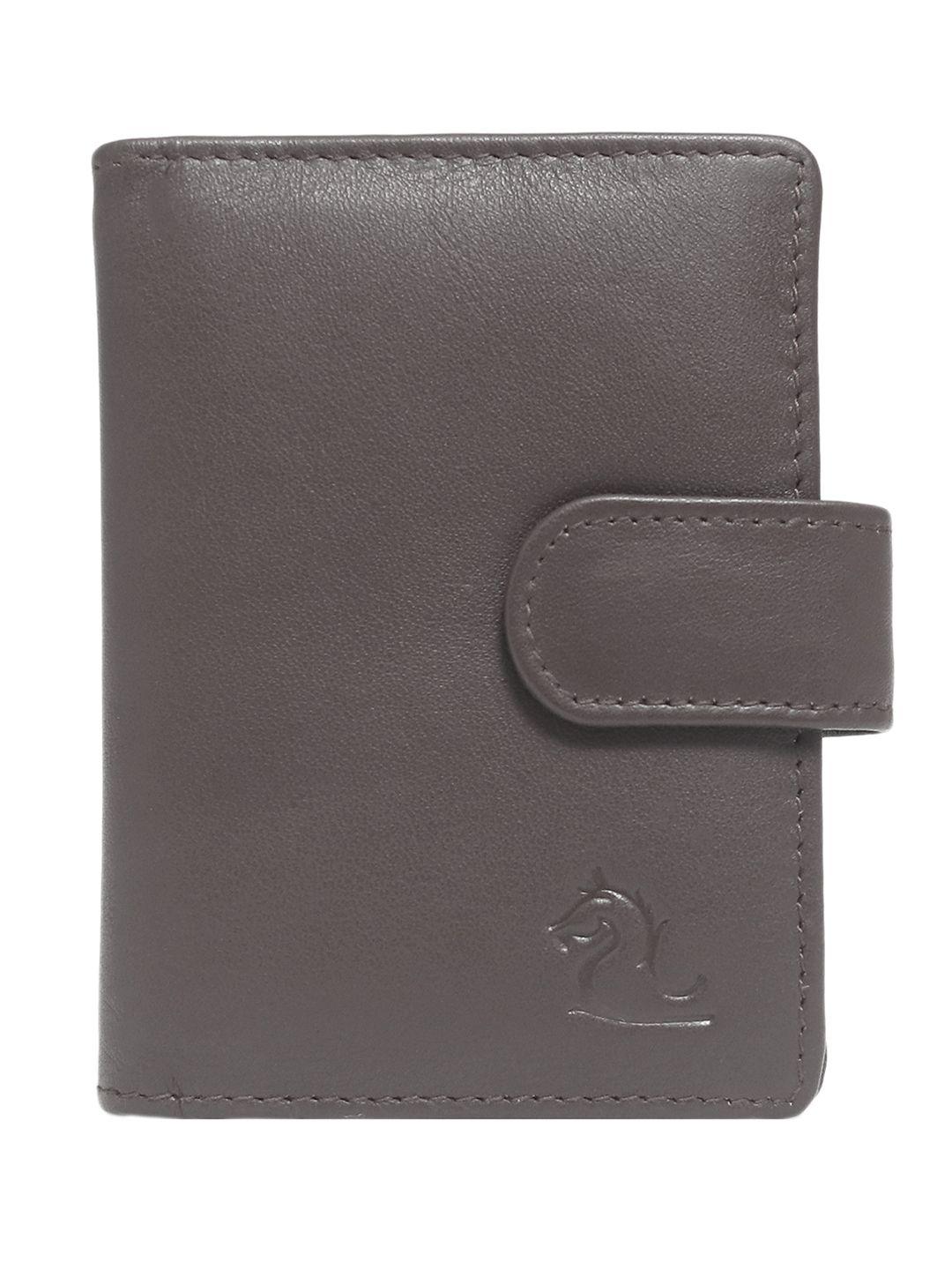 kara unisex brown solid leather card holder