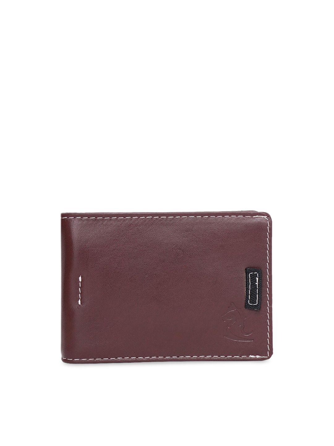 kara unisex brown solid leather money clip card wallet