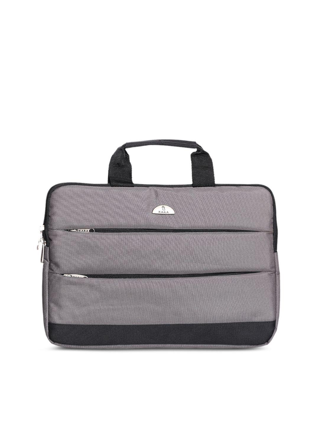 kara unisex grey solid laptop bag