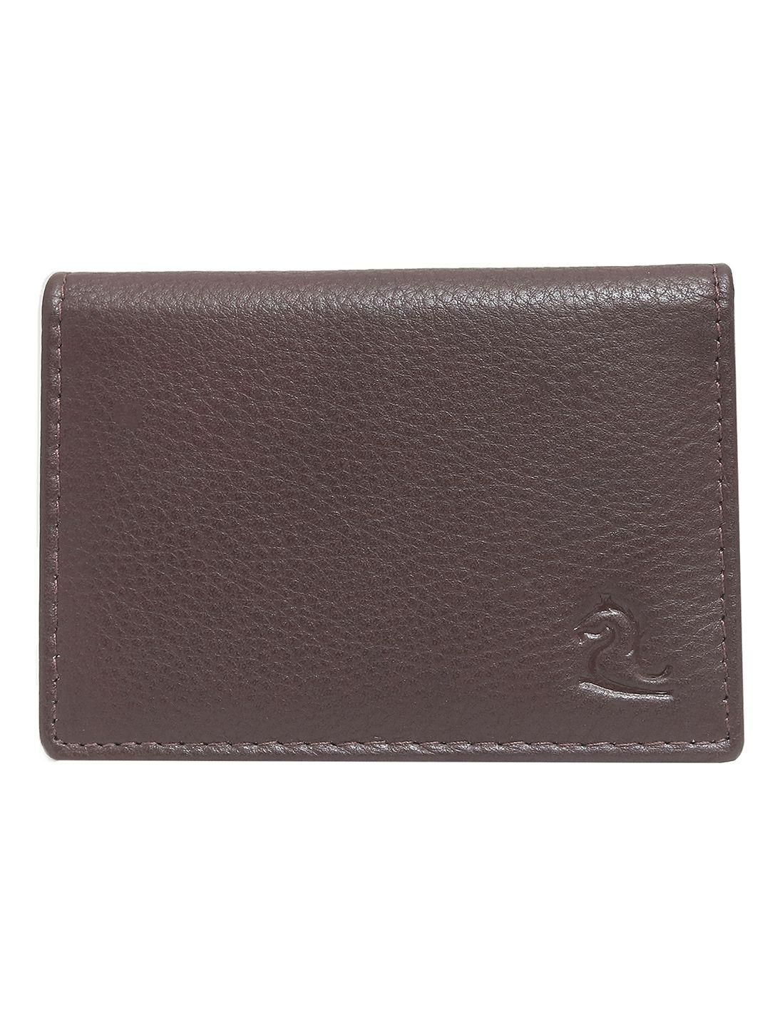 kara unisex tan brown solid leather card holder