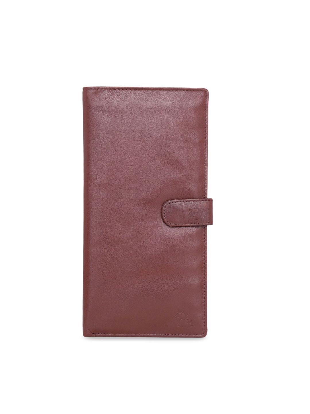 kara unisex tan solid two fold leather wallet