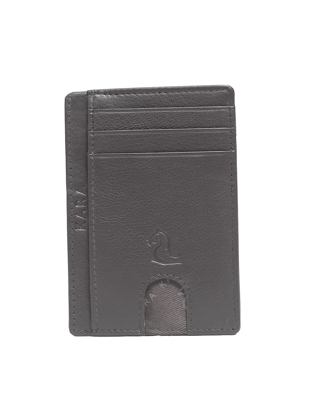kara unisex textured leather card holder