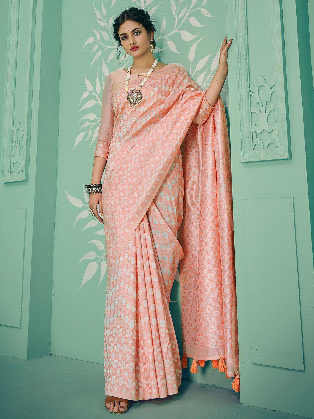 karagiri geometric woven design zari saree