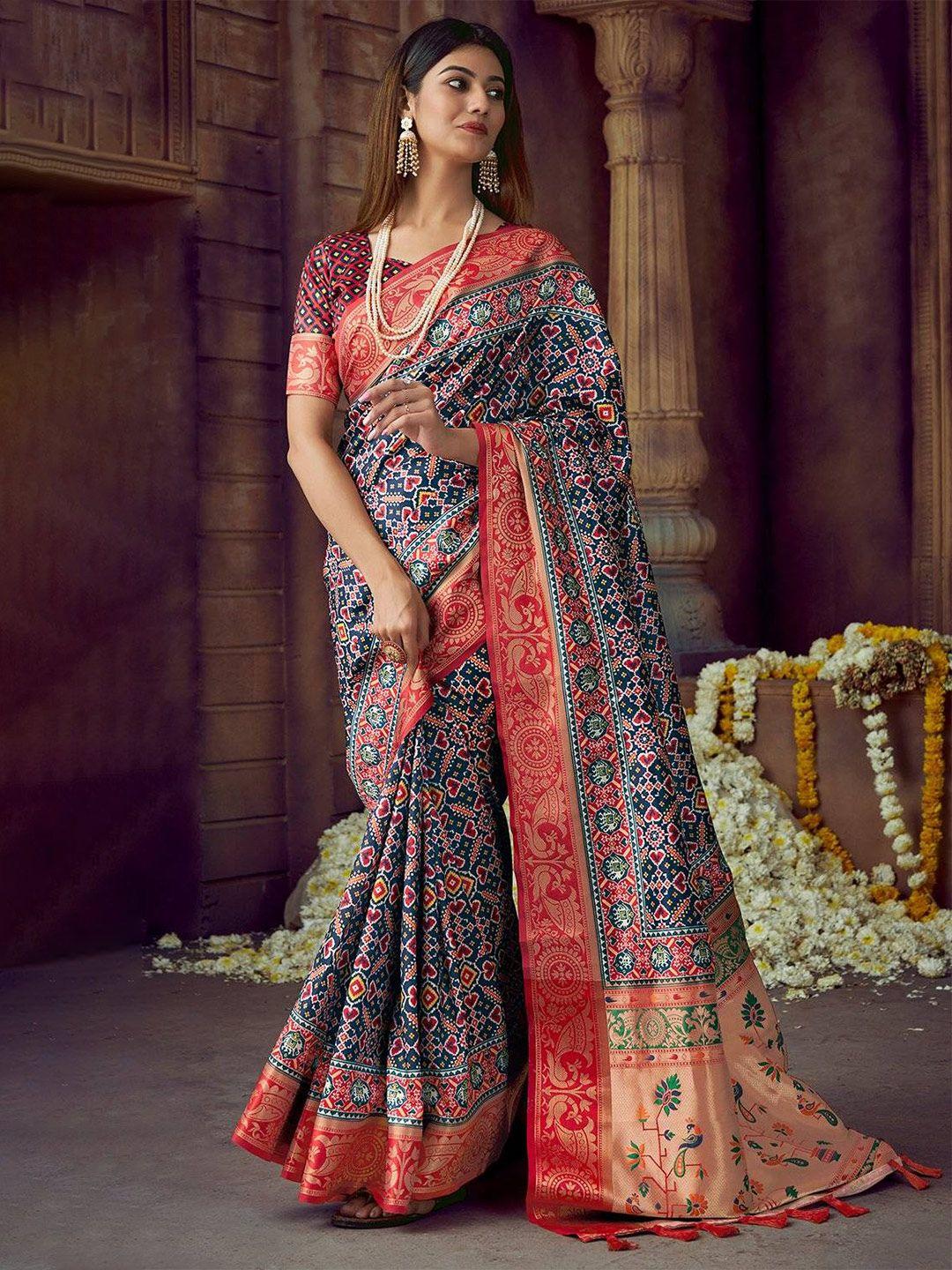 karagiri bandhani zari art silk mysore silk saree