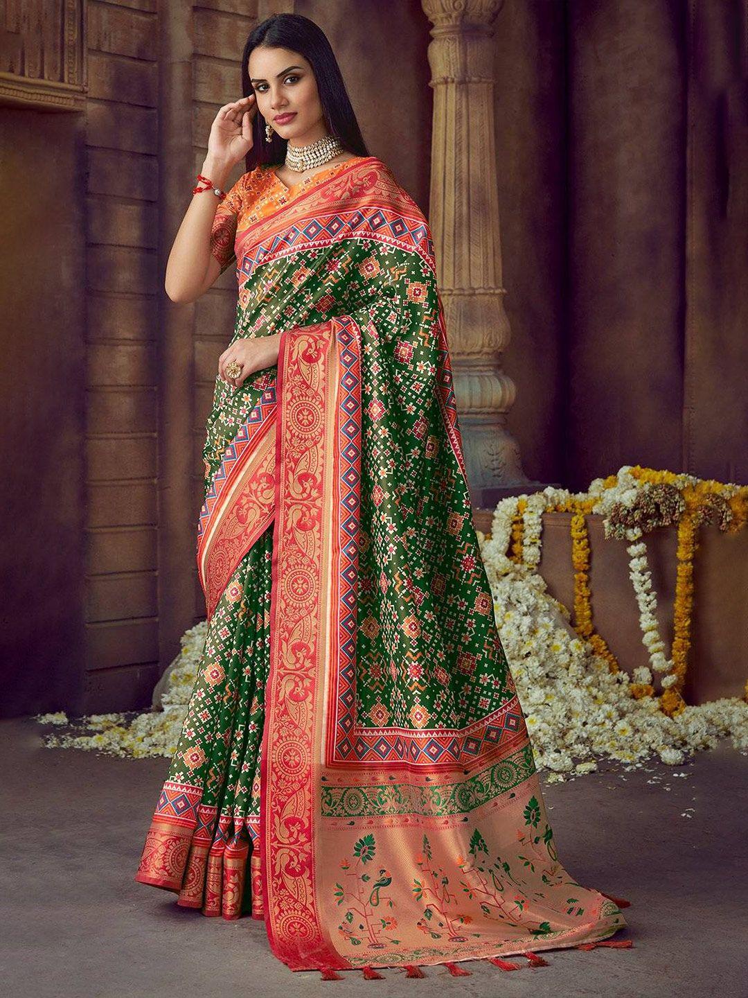 karagiri bandhani zari art silk mysore silk saree