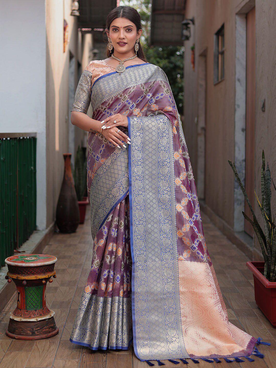 karagiri ethnic motif woven design zari banarasi saree