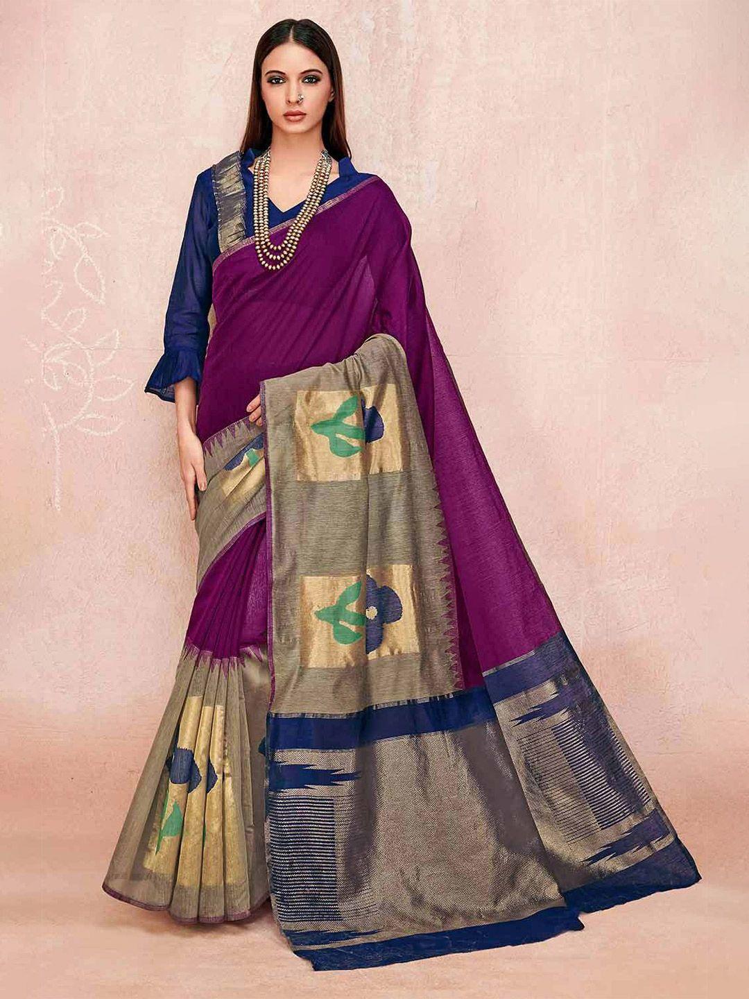 karagiri ethnic motifs linen blend saree