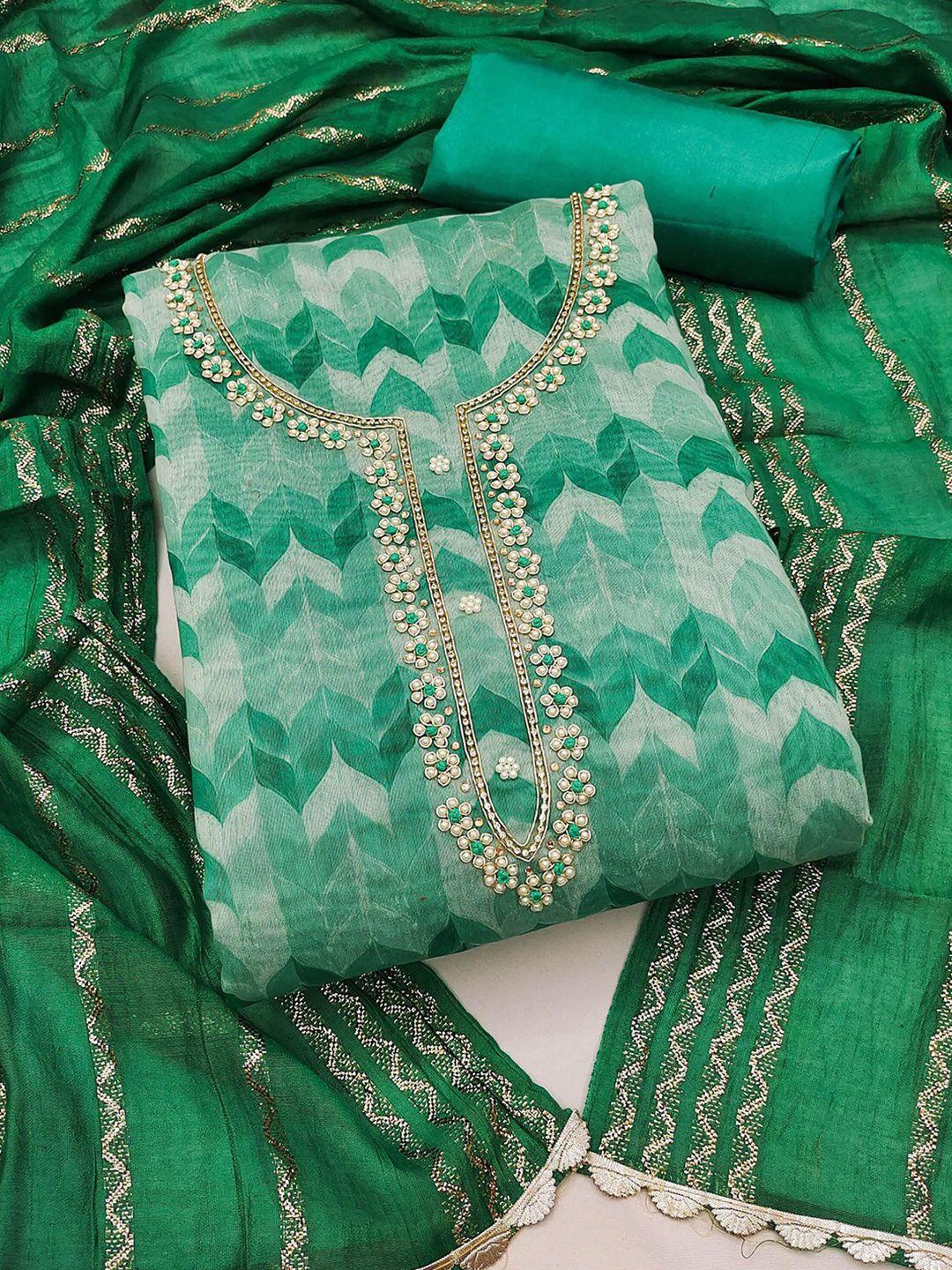 karagiri ethnic motifs printed beads & stones unstitched dress material