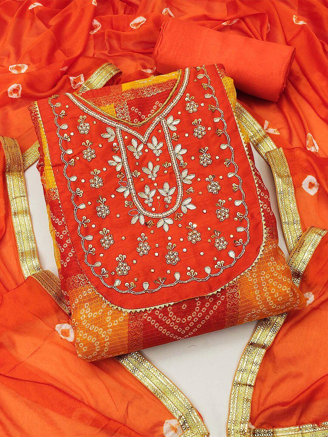 karagiri ethnic motifs printed unstitched dress material