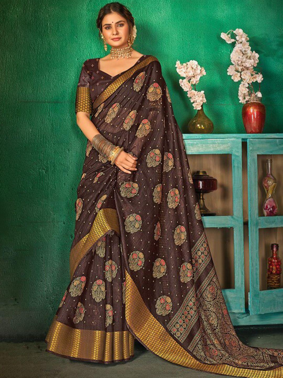 karagiri ethnic motifs printed zari saree