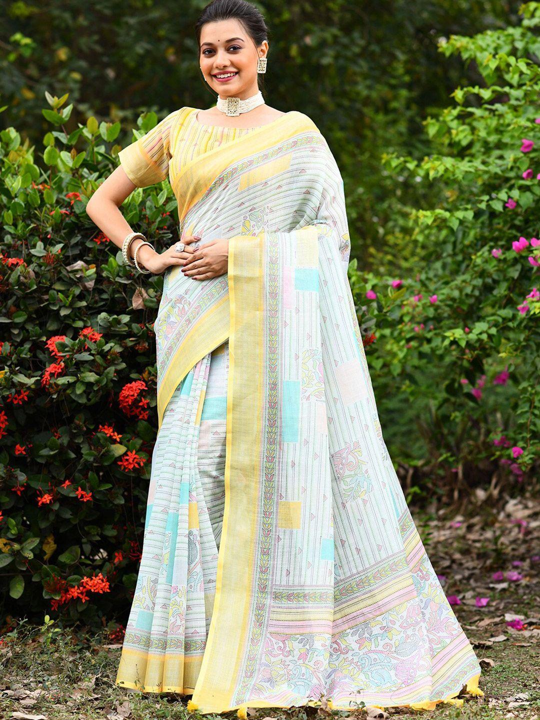 karagiri ethnic motifs printed zari saree