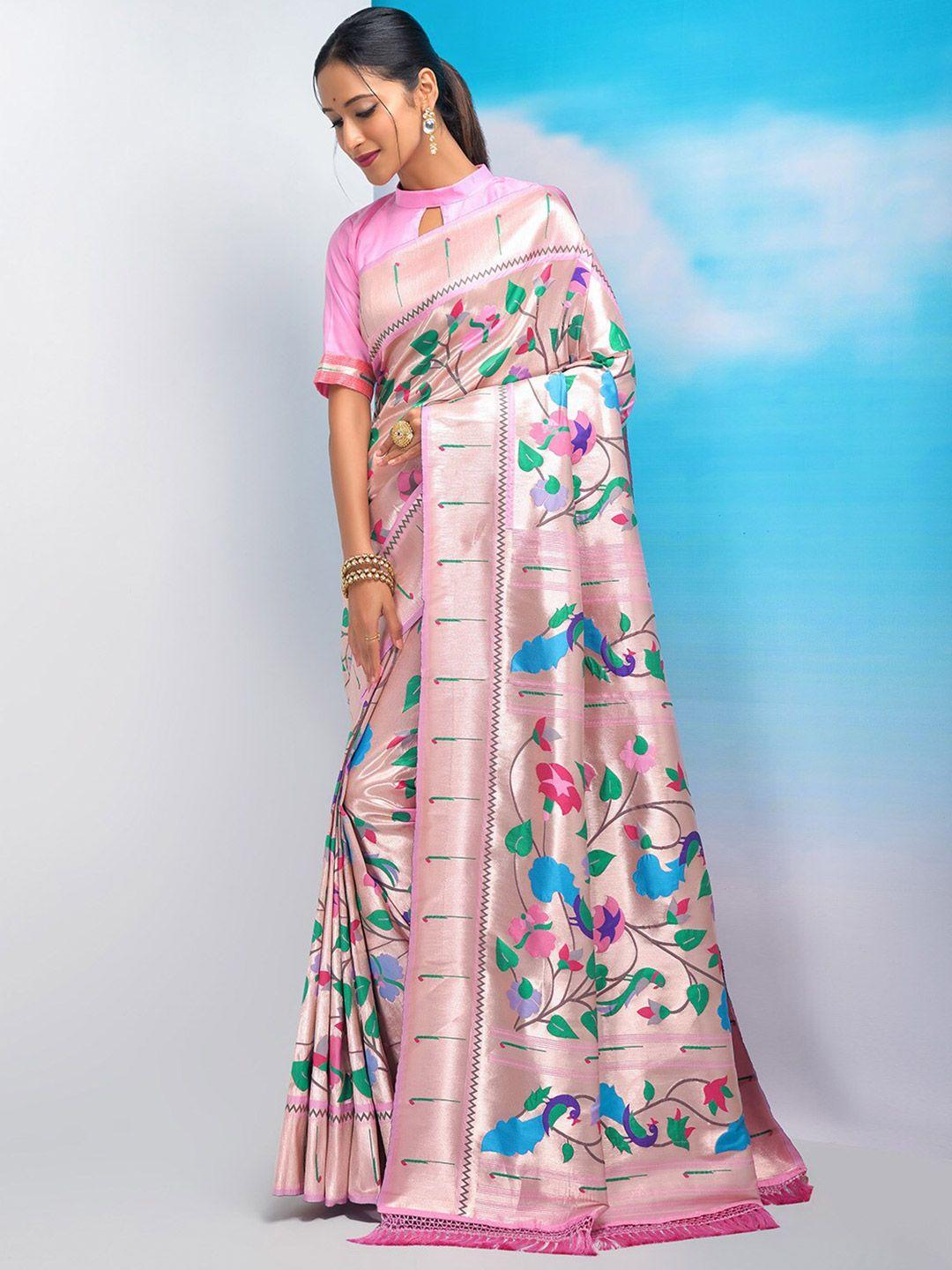 karagiri ethnic motifs woven design zari paithani saree