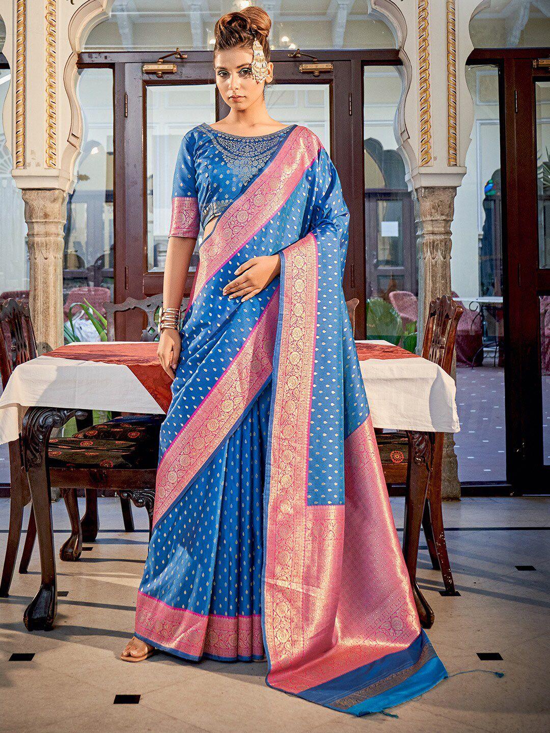 karagiri ethnic motifs woven design zari silk blend banarasi saree