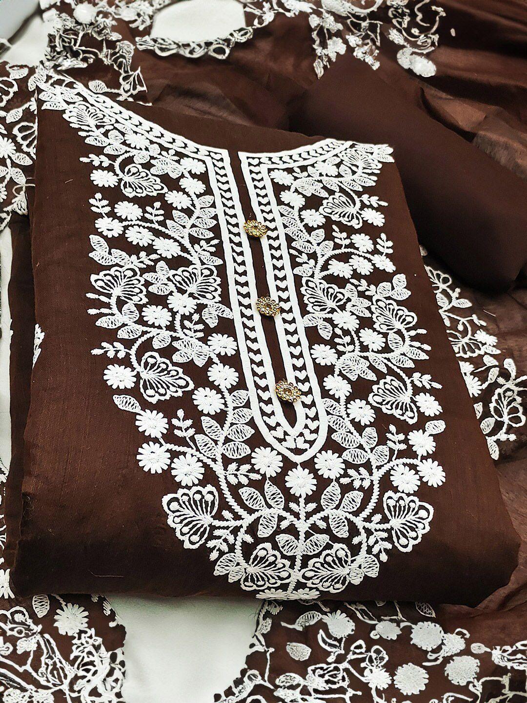 karagiri floral embroidered unstitched dress material