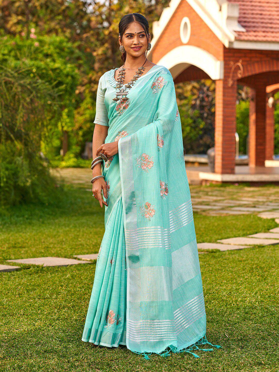 karagiri floral embroidered zari saree