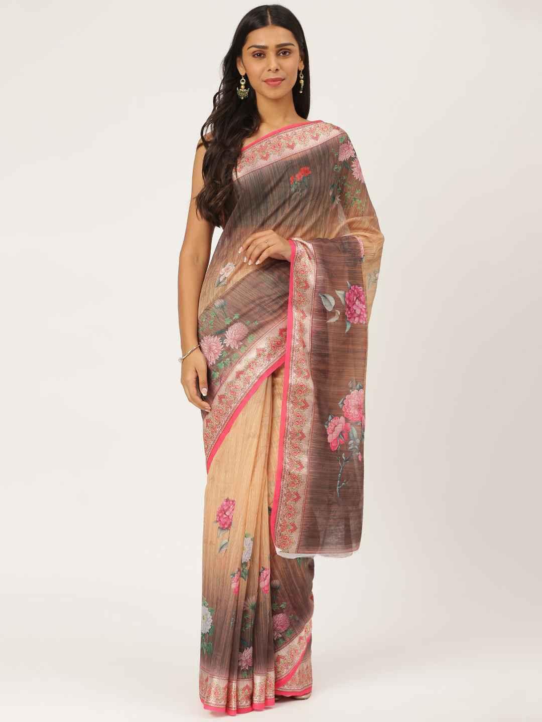 karagiri floral printed saree