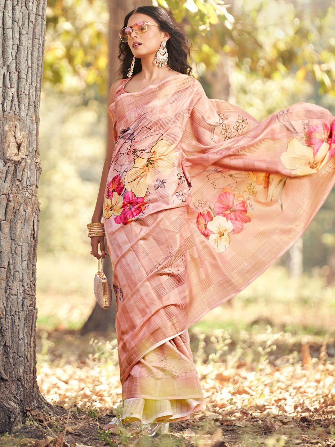 karagiri floral printed saree
