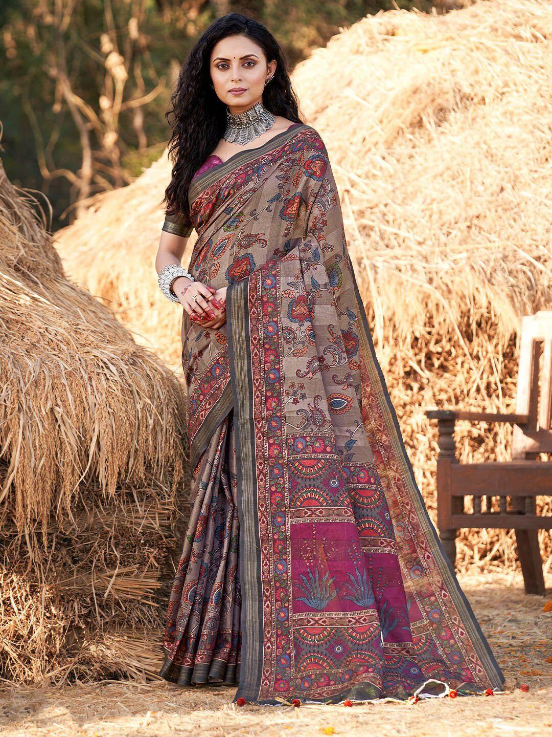 karagiri floral printed saree