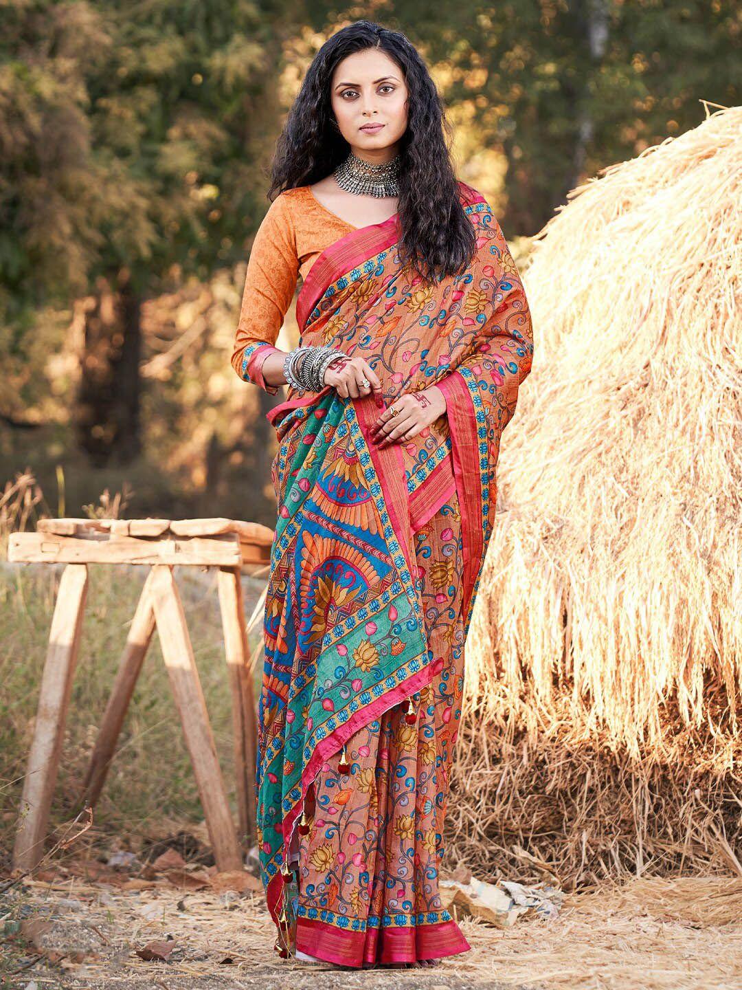 karagiri floral printed saree