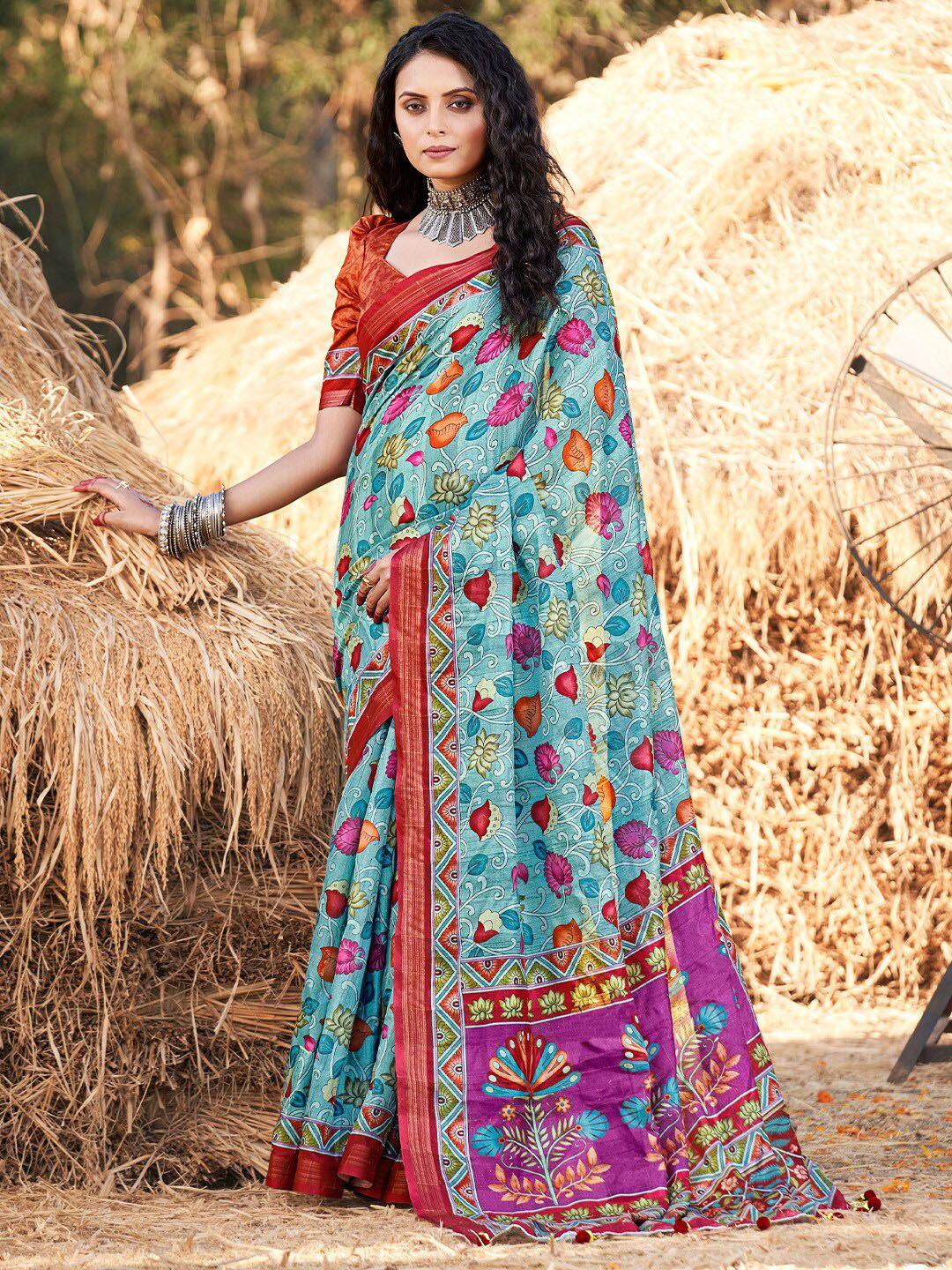 karagiri floral printed saree