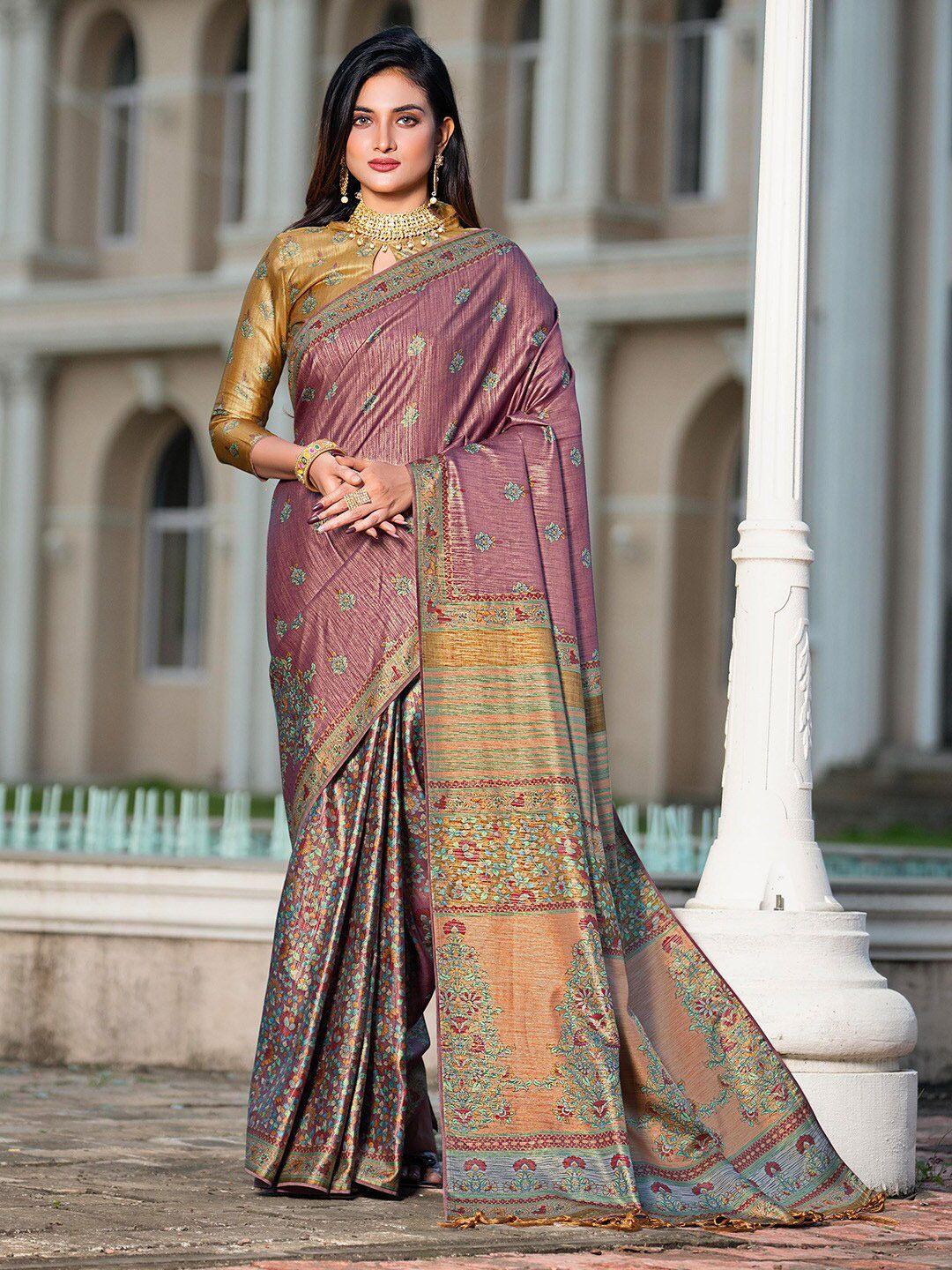 karagiri floral printed satin saree