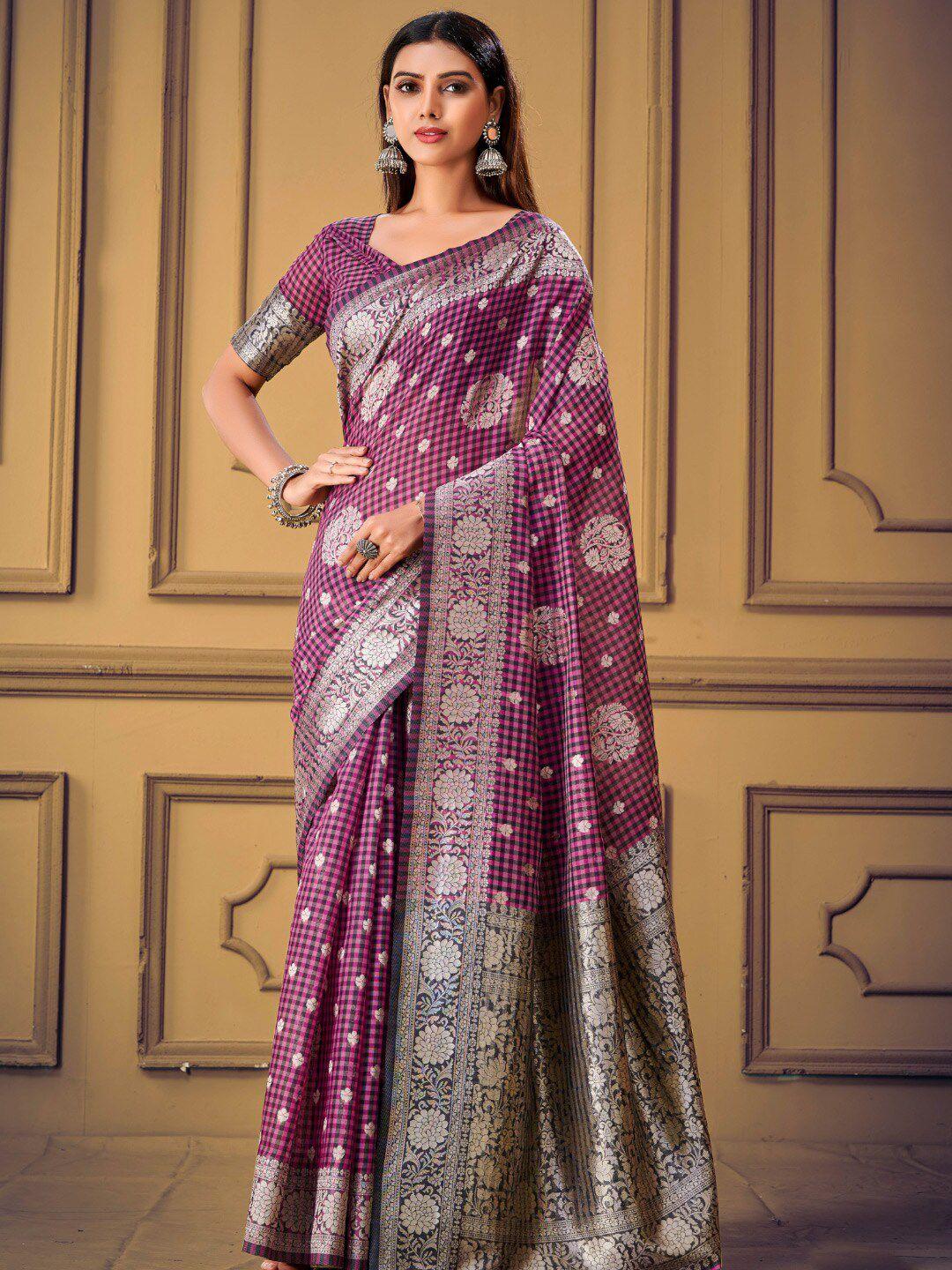 karagiri floral woven design zari saree