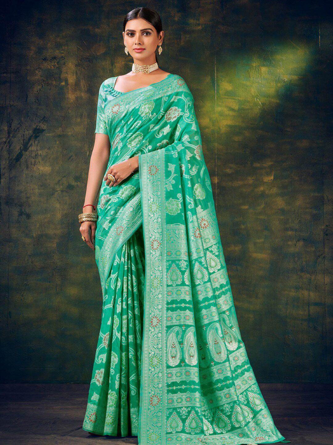 karagiri floral woven design zari saree