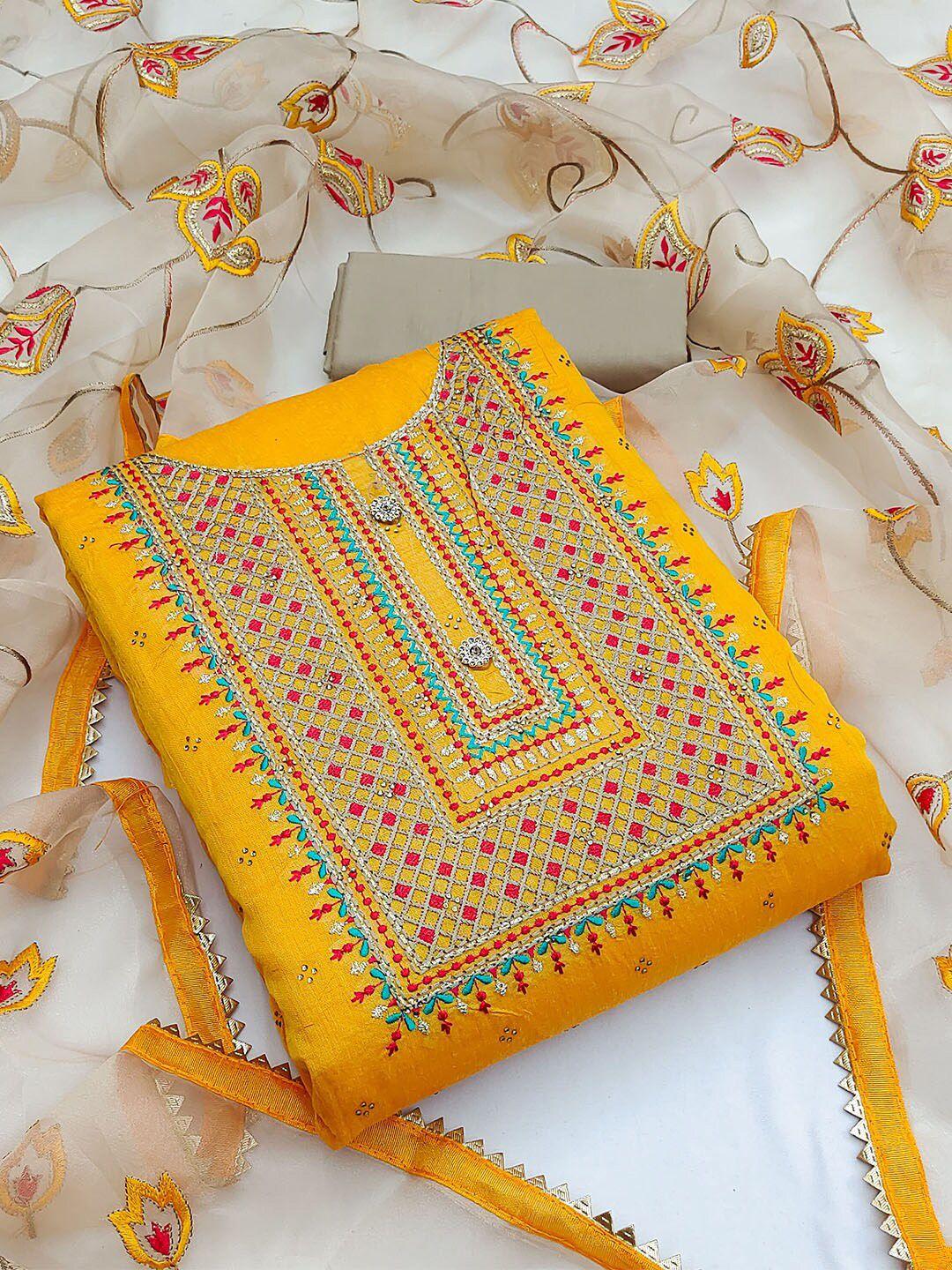 karagiri geometric embroidered unstitched dress material