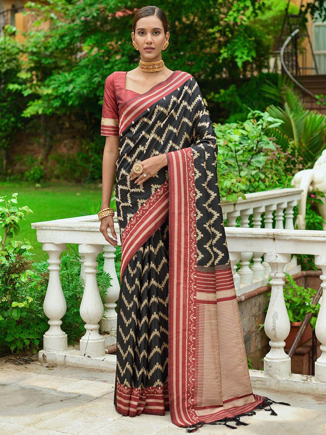 karagiri geometric printed saree