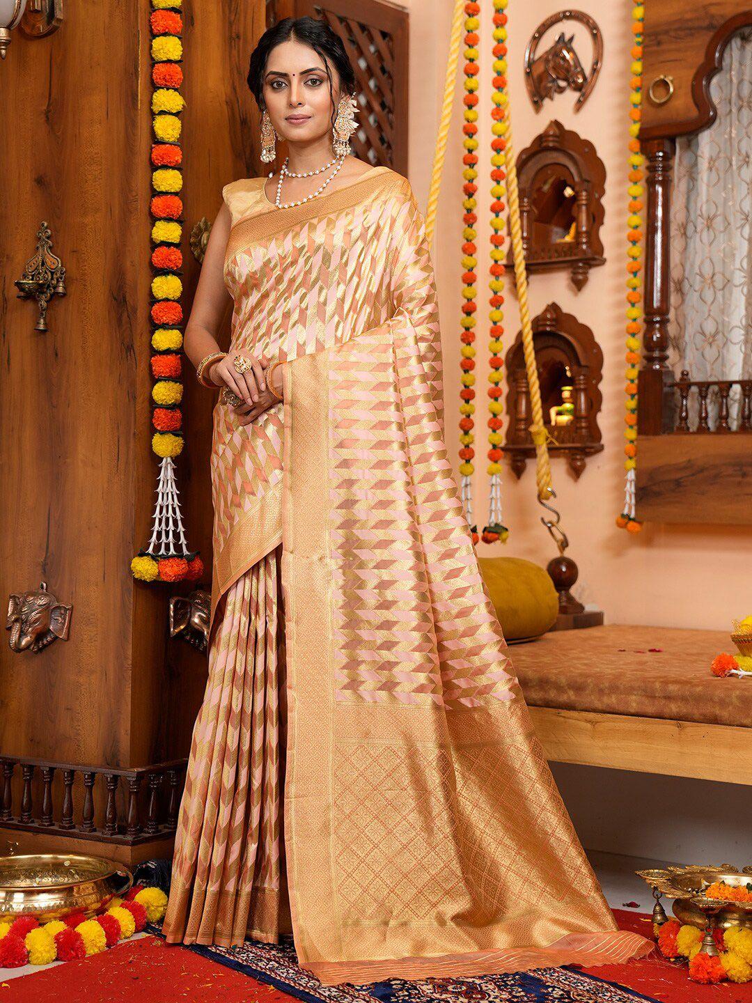 karagiri geometric woven design organza saree