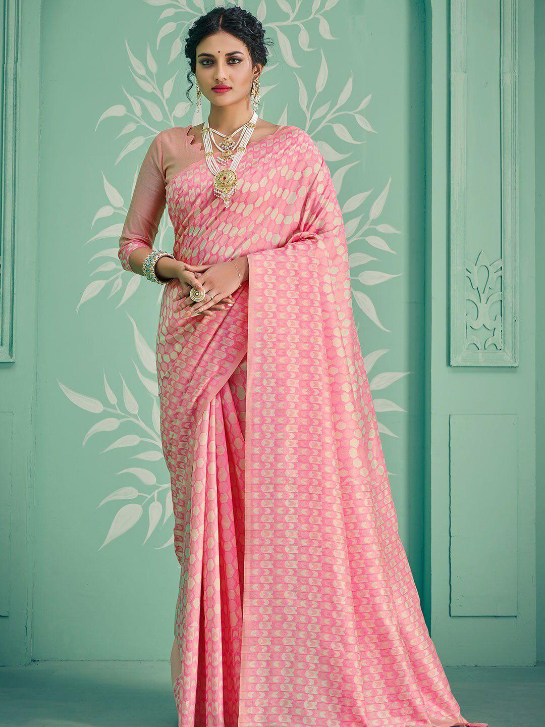 karagiri geometric woven design zari saree